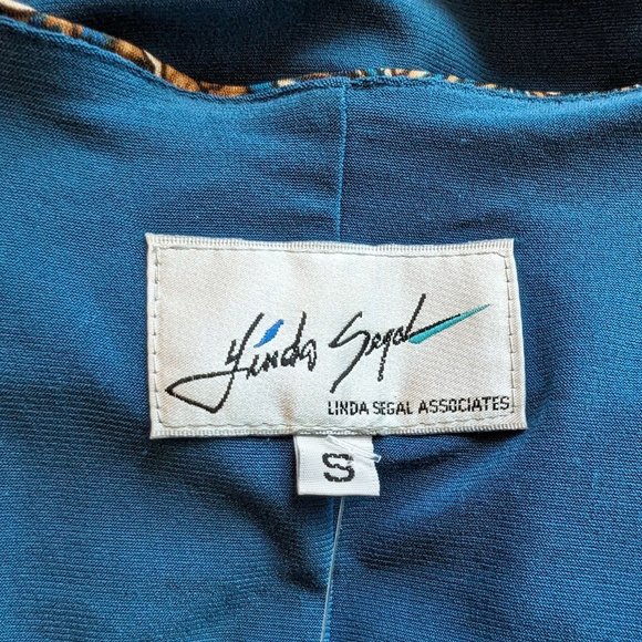 Linda Segal Vintage 1990's peacock abstract print empire waist mini dress S‎ - Picture 11 of 12